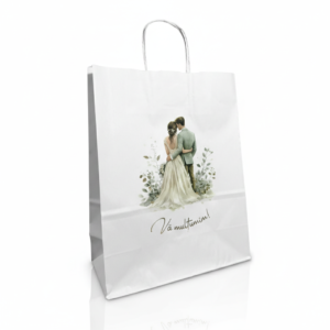 Pungi hartie pentru marturii nunta model 22 26x35x12 cm