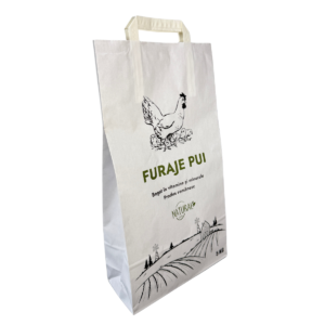 sac hartie cu maner pentru furaje de pui